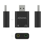 CONVERSOR AISENS USB-A A AUDIO 48KHZ USB-A/M-2XJACK 3.5/H