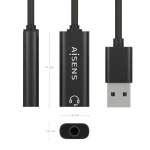Conversor Aisens USB-A A Audio 48khz USB-A/M-Jack 3.5/H